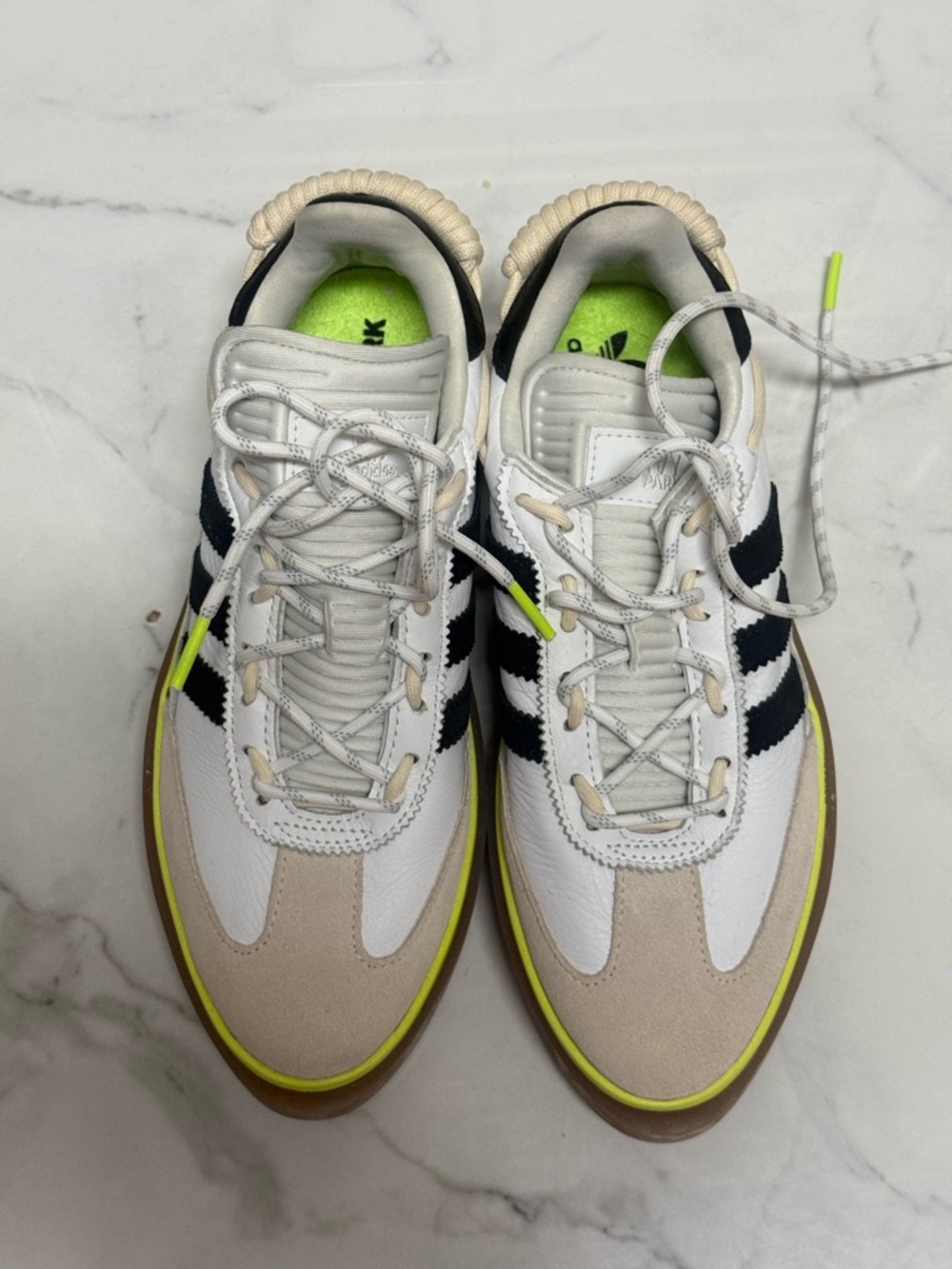 Adidas Ivy Park Women’s White & Black Sneakers with Neon Green Accents
